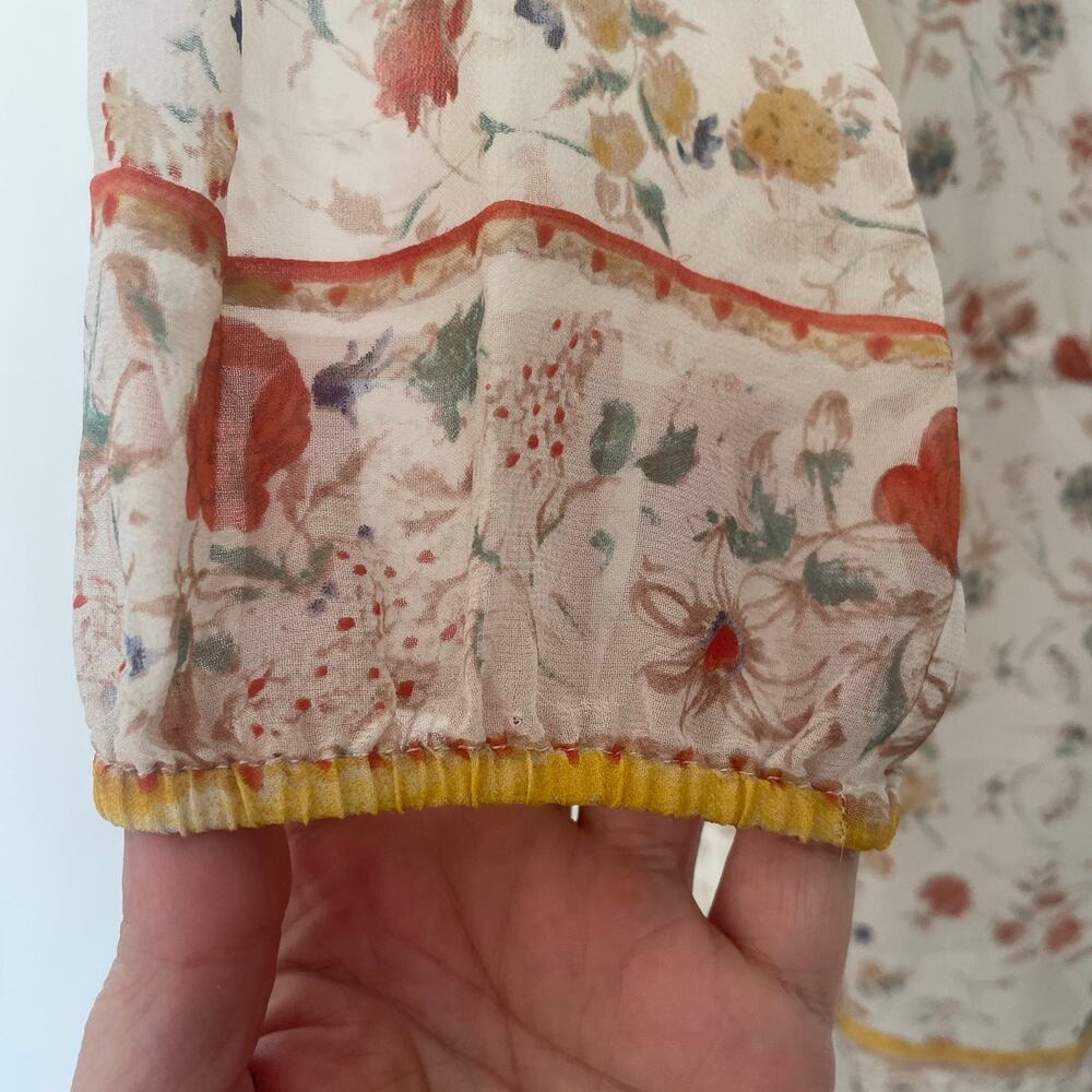 NWT Joie "Weldon" Silk Romper in ivory floral print sz L - Picture 9 of 16